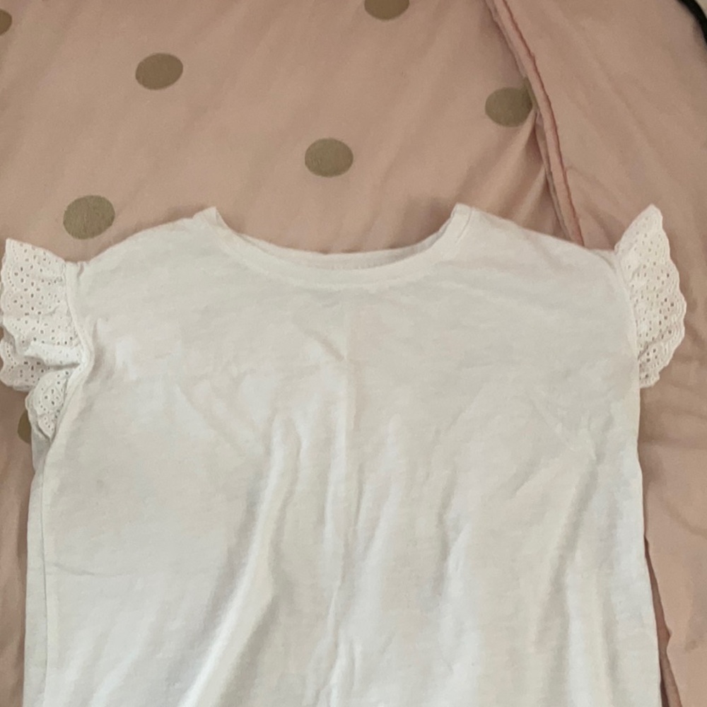 XL(14) White Shirt with puff sleeves Barley worn